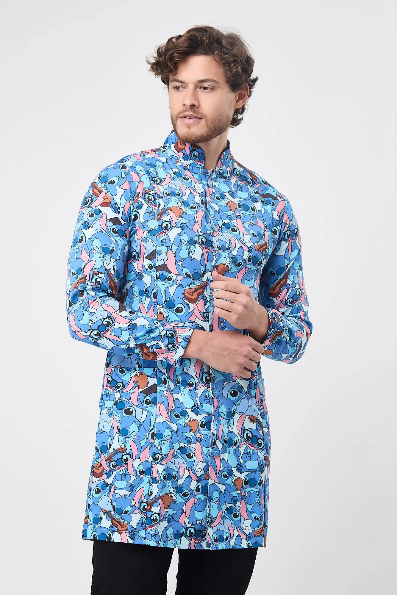 Jaleco estampado Stitch masculino